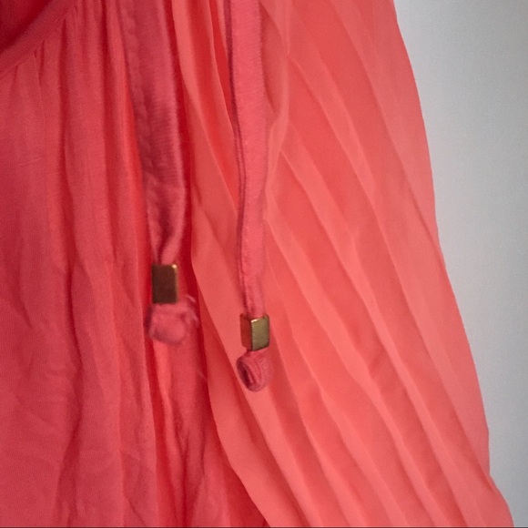 French Laundry Coral Blouse Size 14/16 Sheer Crimped ¾ Length Sleeves - Picture 5 of 10